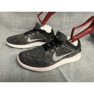 Nike Free RN Flyknit 2018 Running Shoes Black Pink 942839-007 Women’s Size 10